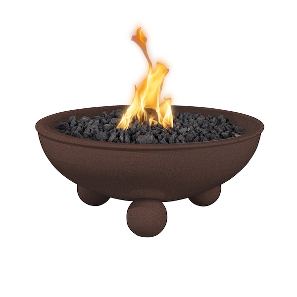 The Outdoor Plus 36 Round Sedona Fire Bowl, Powder Coated Metal, Copper Vein, Liquid Propane OPT-36RPCRLFOE12V-CPV-LP - main
